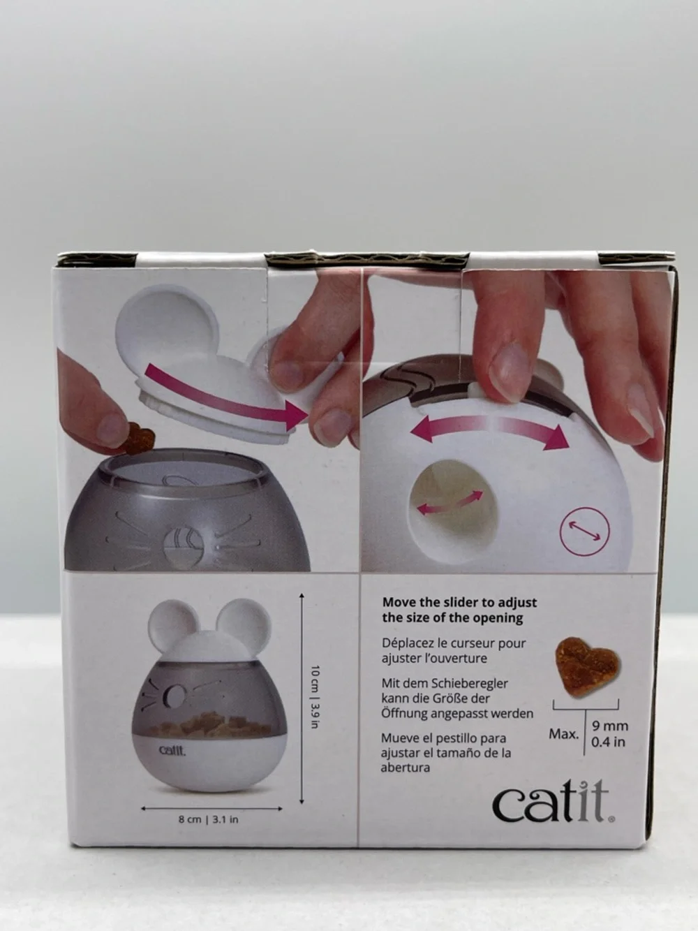Pixi White and Pink Cat Treat Dispenser